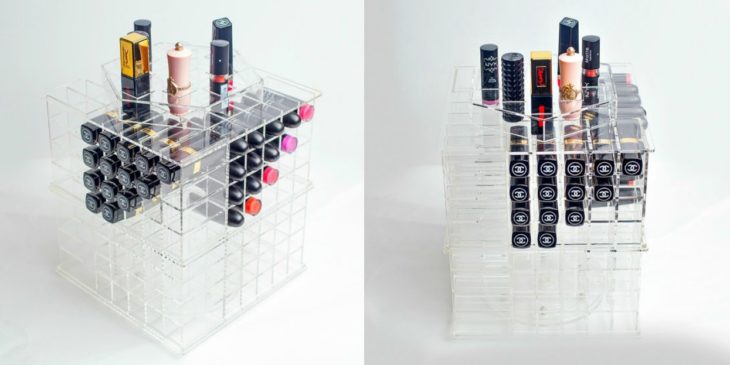 organizador de labiales con caja transparente 