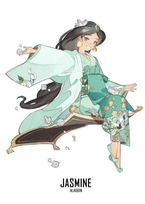 jazmine disney anime kimono