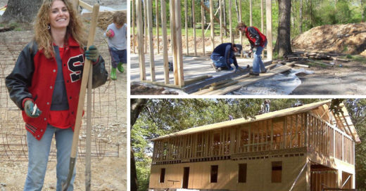 Esta mujer y sus hijos construyen una casa con tutoriales de YouTube