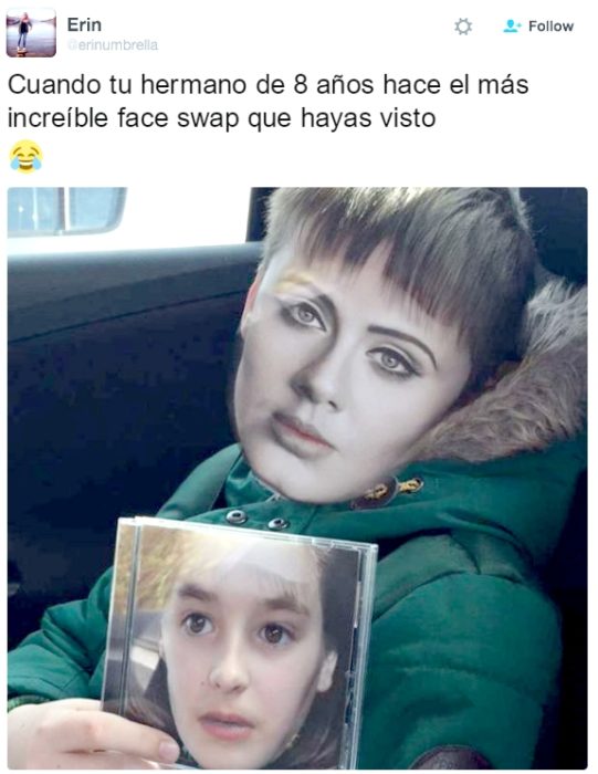 niño cambia su rostro por el de adele