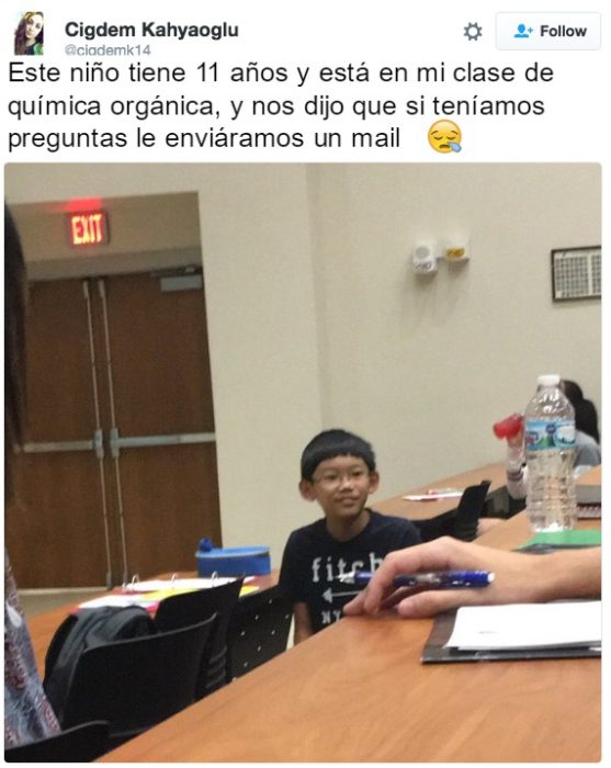 niño genio en química