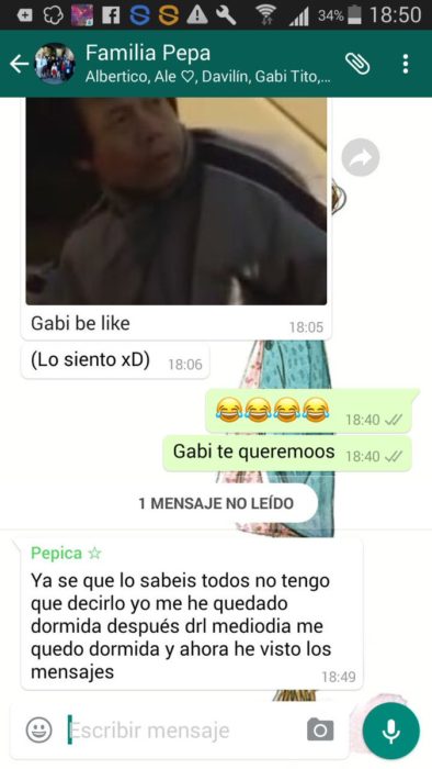 Converación de una abuela en whatsapp