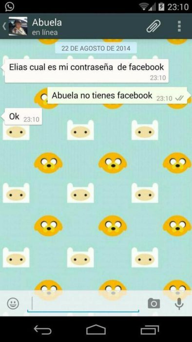 Converación de una abuela en whatsapp