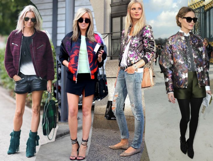 Chicas usando bombers jackets 