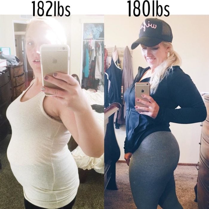 Mujer muestra su perdida de peso 