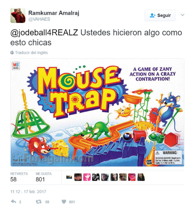 Twitter sobre chicas que corrieron a una rata