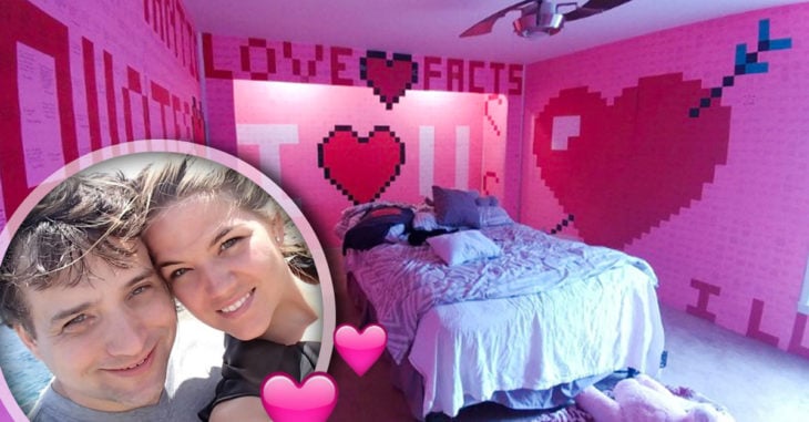 Decoró su habitación con 7 mil Post-it para su esposa en San Valentín y nada lo superará