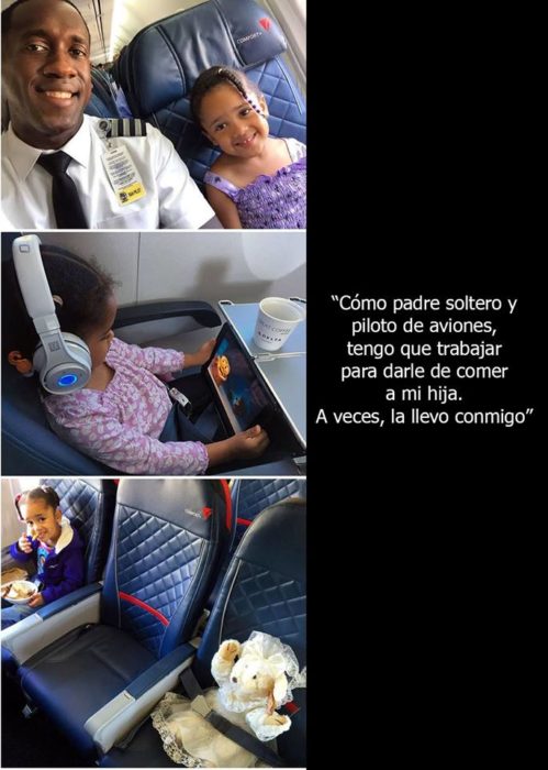 Padre soltero cuidando a su hija cuando es piloto de avión 