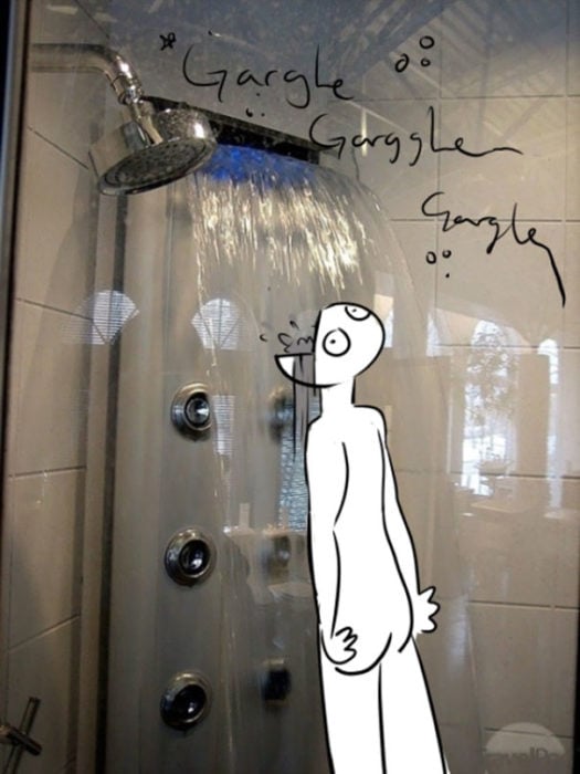 Ilustración que muestra la utilidad de las duchas de los millonarios 