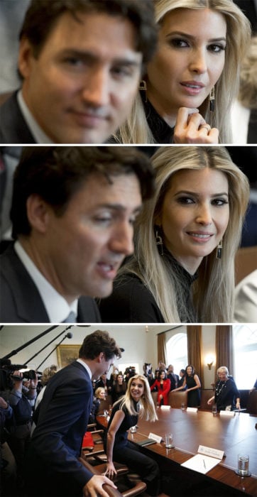 Primer ministro de canadá junto a Ivanka Trump 