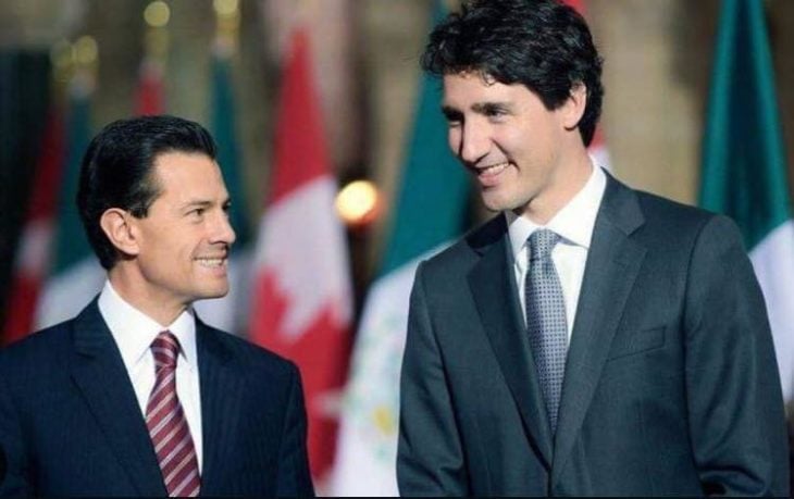 Primer ministro de canadá junto a Peña Nieto
