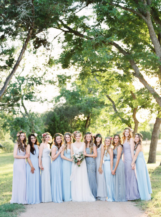 Vestidos azules de dama de honor 