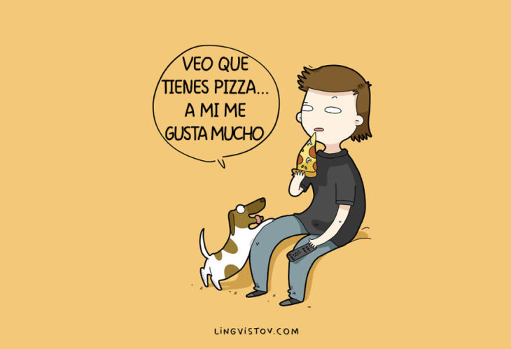 ilustraciones que hablan sobre la vida de un perro 