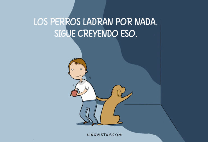 ilustraciones que hablan sobre la vida de un perro 