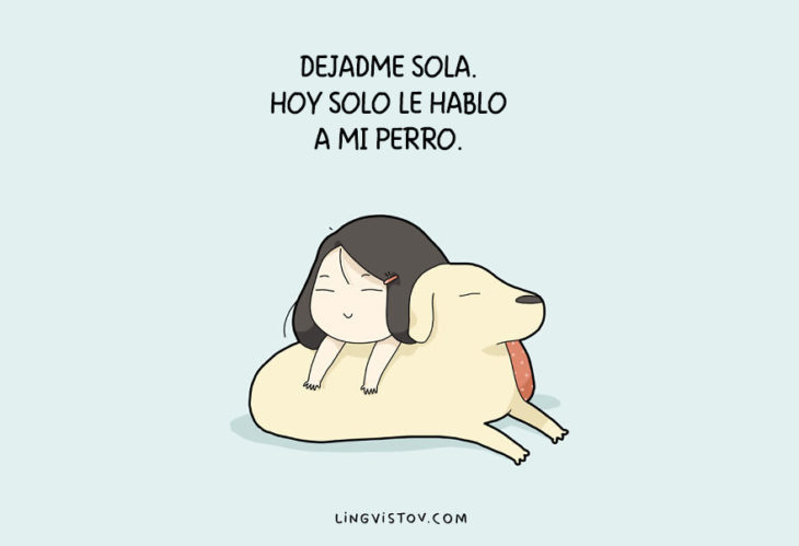 ilustraciones que hablan sobre la vida de un perro 