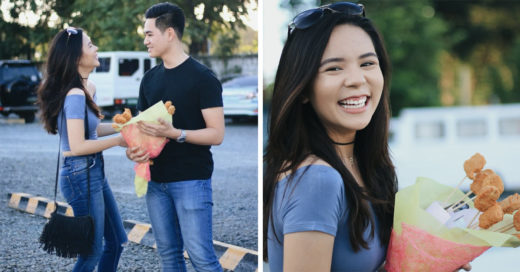 El romanticismo no ha muerto: Este chico le regalo a su novia un ramo de nuggets