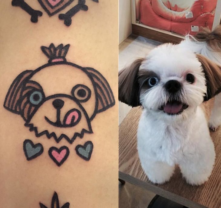 foto de perro y tatuaje de gato y foto de perro