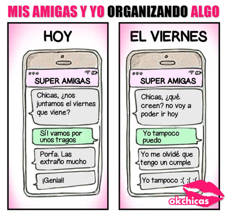 meme ok chicas ilustración de telefono