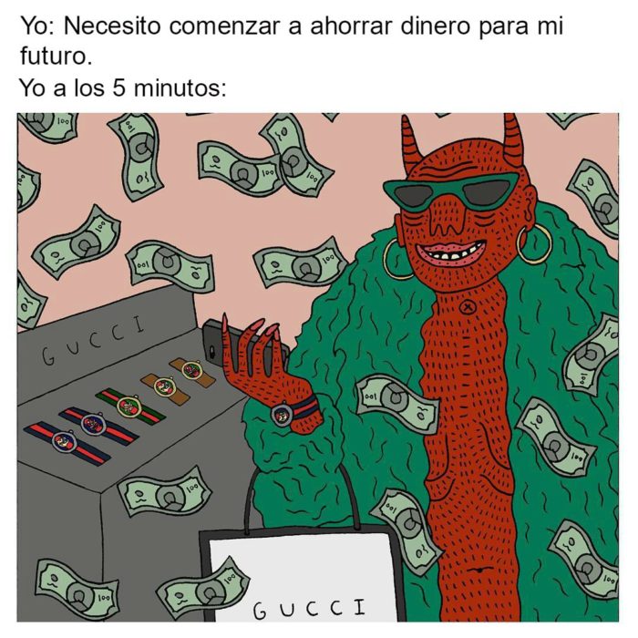 meme ilustracion diablo dinero lentes 