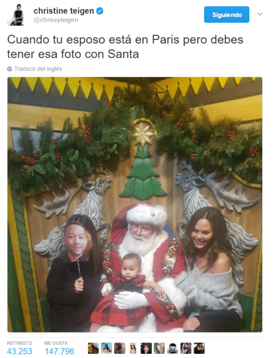 captura de pantalla en twitter foto santa 