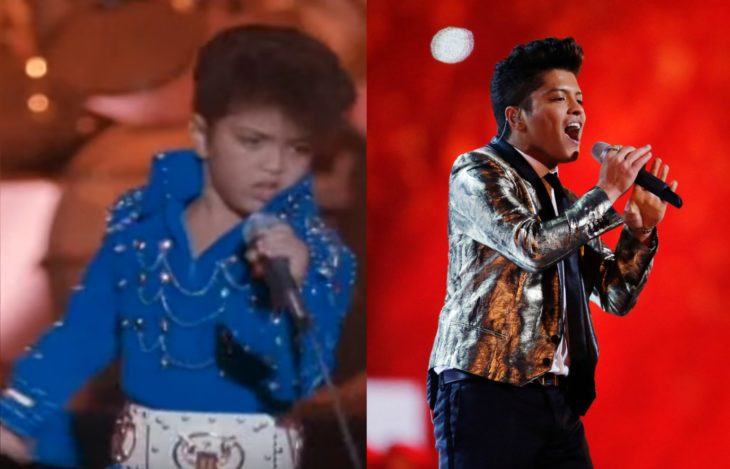 niño vestido de elvis y hombre cantando 