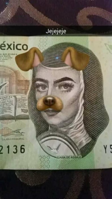 Billete de 200 pesos mexicano con maquillaje 