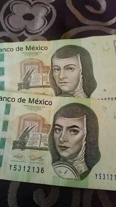 Billete de 200 pesos mexicano con maquillaje 