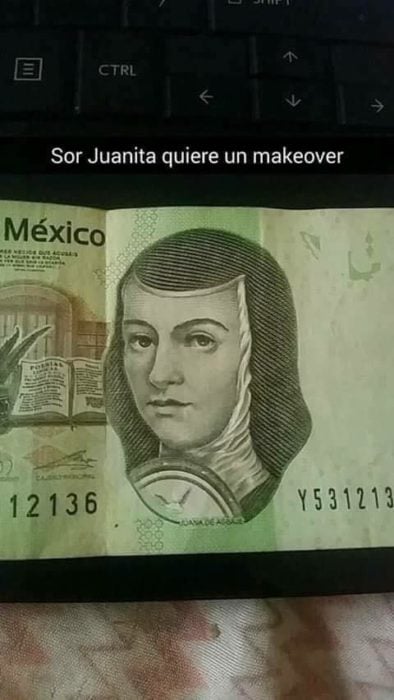 Billete de 200 pesos mexicano con maquillaje 