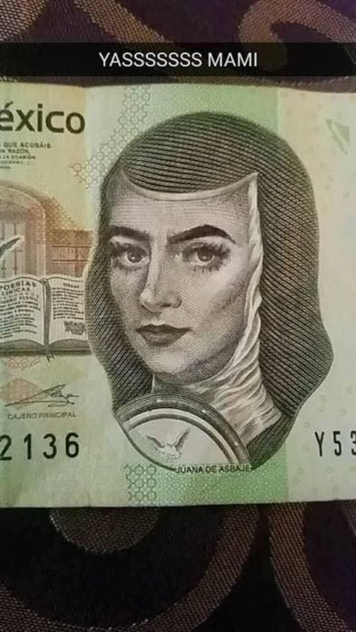 Billete de 200 pesos mexicano con maquillaje 