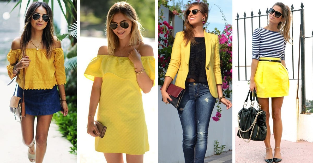 Image result for outfit en amarillo para el verano