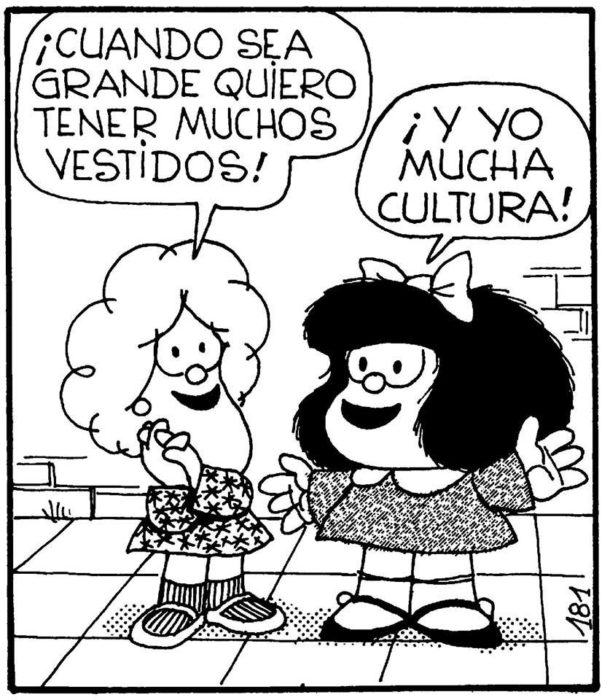 Historieta de Mafalda con frases feministas 