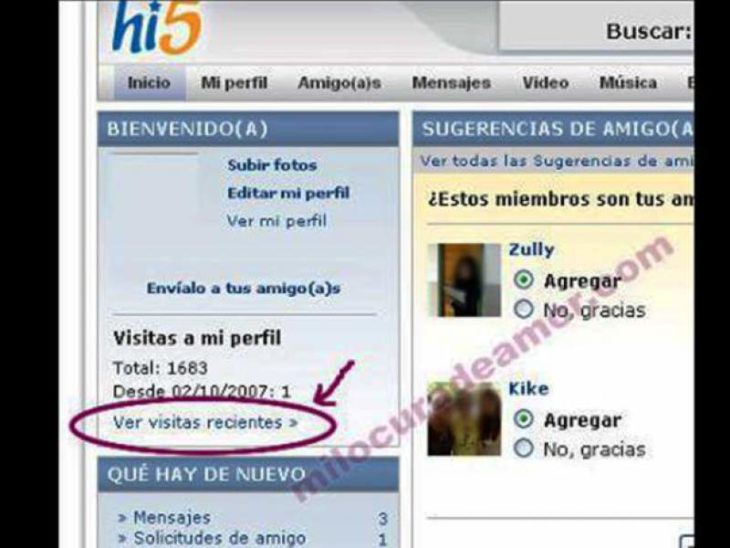 Perfil de Hi5 que te decía quien veía tu perfil