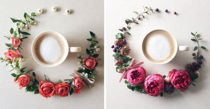 20 Hermosas imágenes que demuestran que flores y café son la combinación perfecta