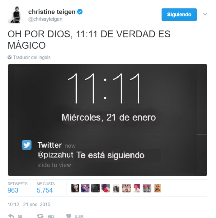 captura de pantalla en twitter foto 11:11 