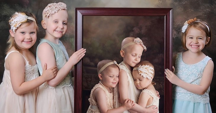 Esta imagen muestra a tres hermosas sobrevivientes de cáncer infantil