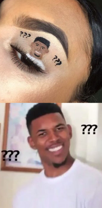 meme hecho con maquillaje 