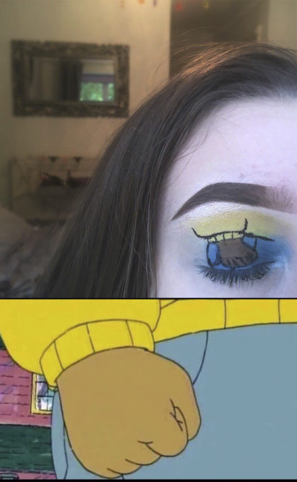 meme hecho con maquillaje 