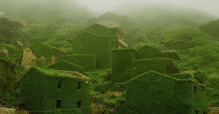 pueblo abandonado en la isla de shengshab, china