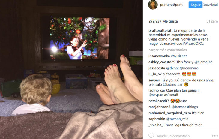 Publicaciones de Chris Pratt sobre su familia 