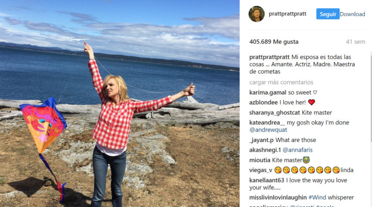 Publicaciones de Chris Pratt sobre su familia 