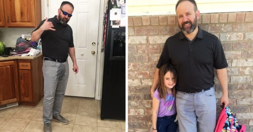 Este papá recogió a su hija con los pantalones mojados, y su razón es increíble