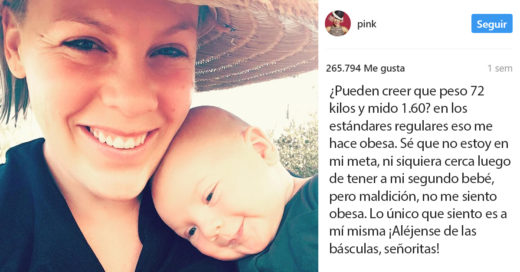 Pink se siente orgullosa de su cuerpo posparto le envía un mensaje a todas las mujeres