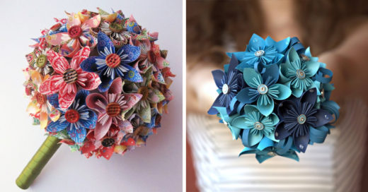 Ramos de papel estilo ‘kusudama’