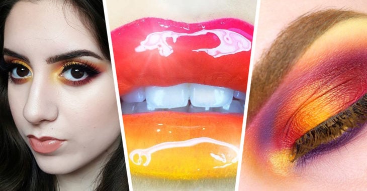 20 Increíbles imágenes con la nueva tendencia de maquillaje: los colores del atardecer