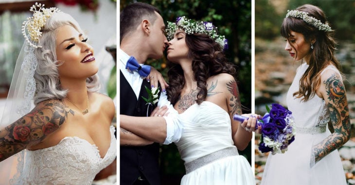 19 novias que demuestran que los tatuajes también pueden lucir increíbles en una boda