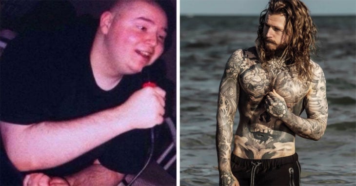 Él perdió 80 kilos y cubrió su cuerpo de hermosos tatuajes para cubrir las cicatrices