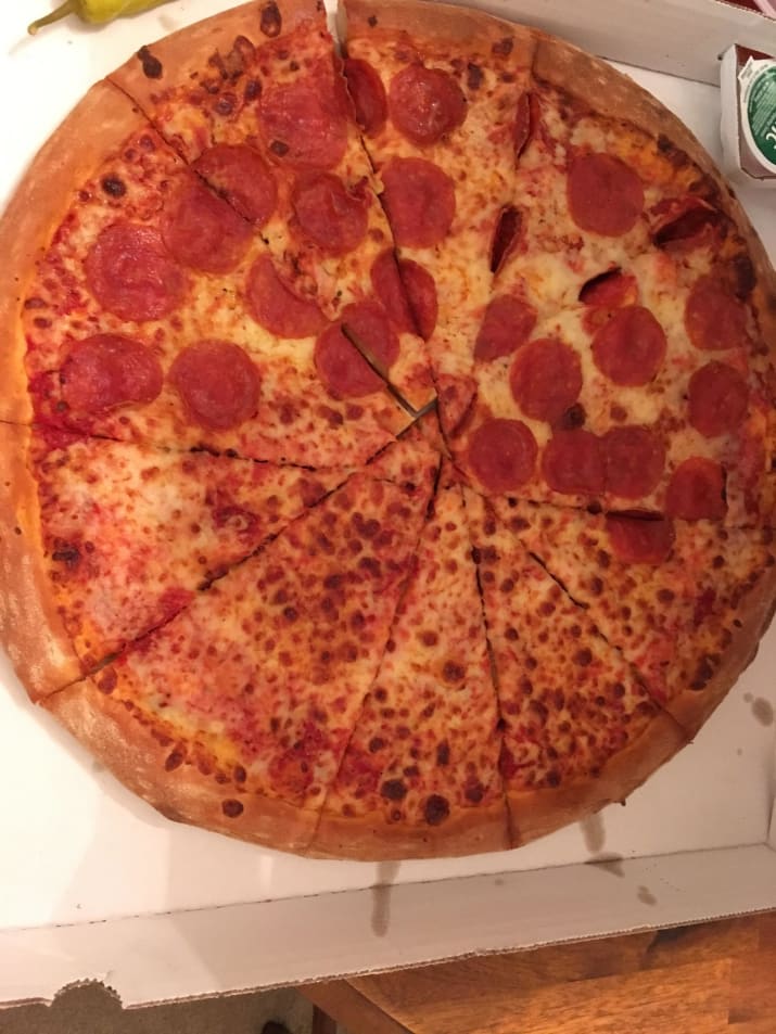 pizza mal cortada