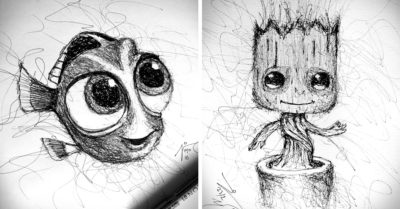 Artista ‘se sale de la línea’ y hace de sus garabatos verdaderas obras de arte