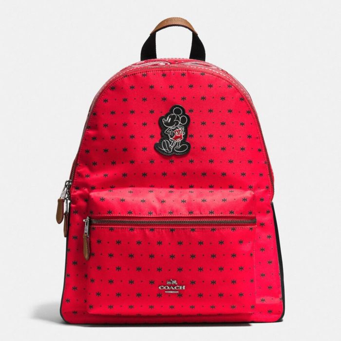 mochila roja de puntos mickey mouse 