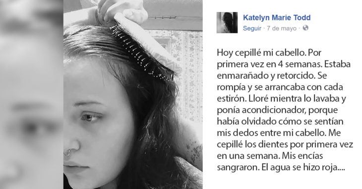 Chica con depresión comparte la primera vez que cepilla su cabello en 4 semanas